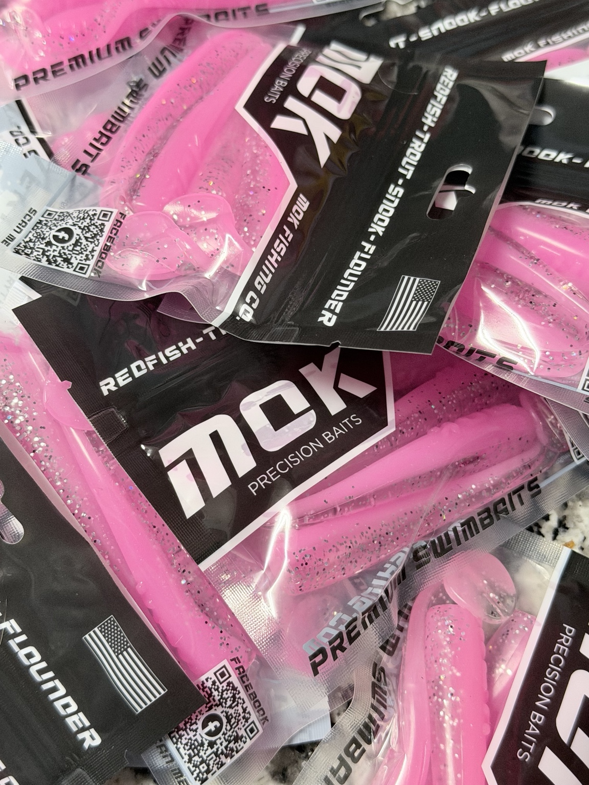 Retail-ready Rosé Shad MOK swimbait packaging